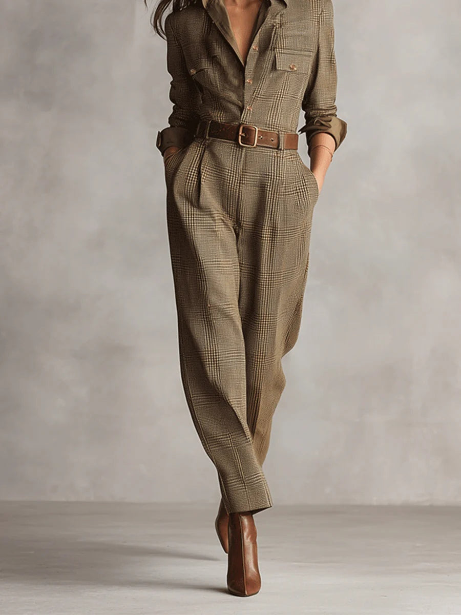 Mellura – Skreddersydd tweed-jumpsuit med raffinerte detaljer