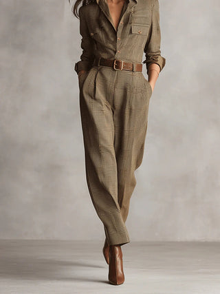 Mellura – Skreddersydd tweed-jumpsuit med raffinerte detaljer