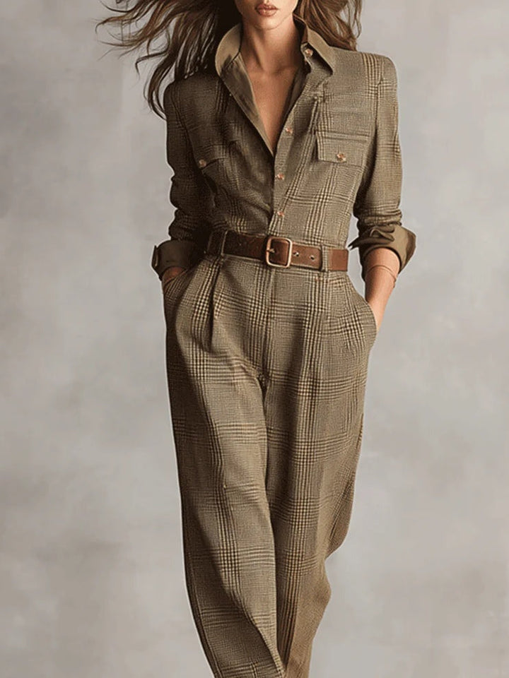 Mellura – Skreddersydd tweed-jumpsuit med raffinerte detaljer
