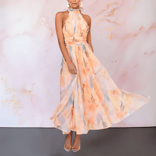 Jolie | Elegant Halter Maxi-kjole – Perfekt for sommerlige anledninger