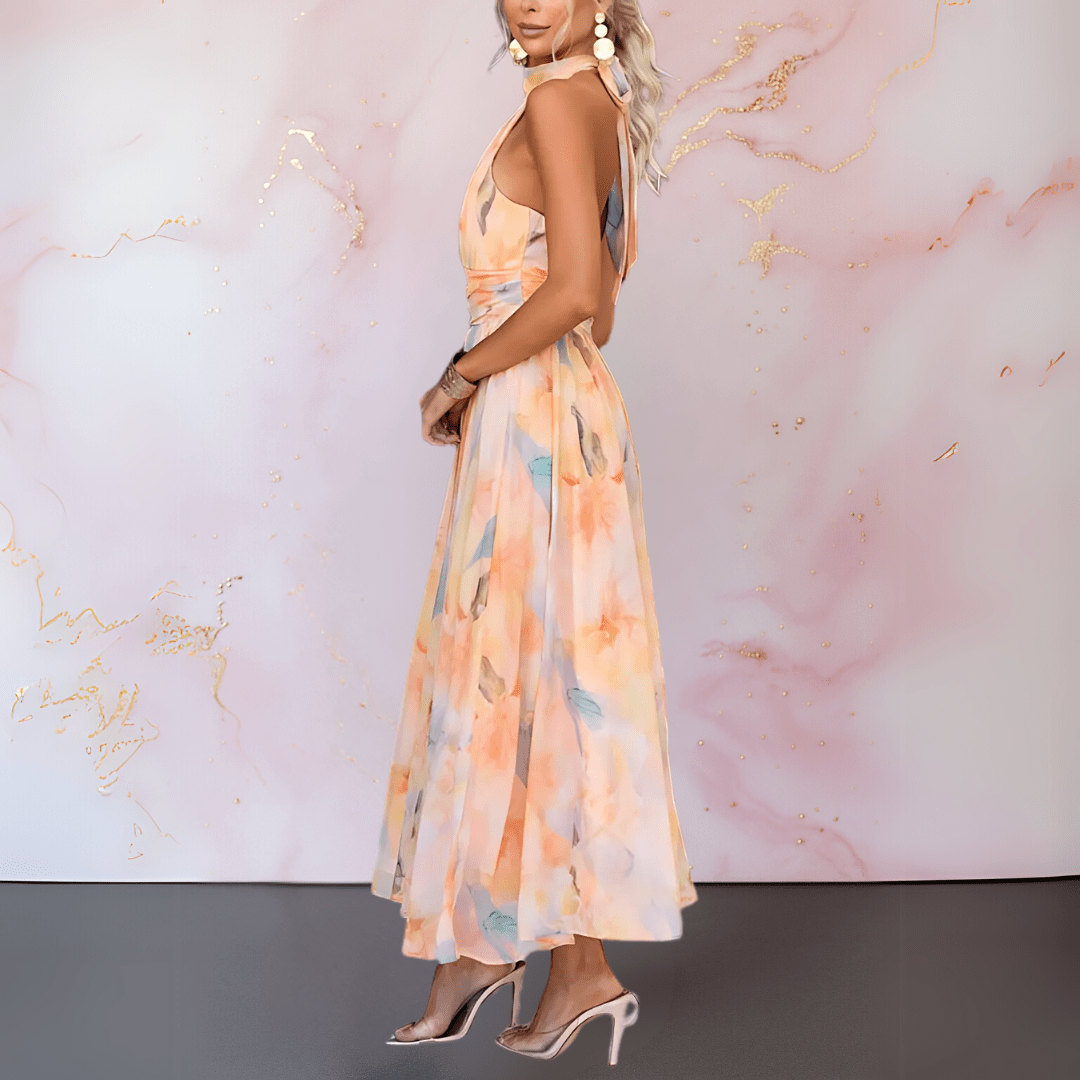 Jolie | Elegant Halter Maxi-kjole – Perfekt for sommerlige anledninger